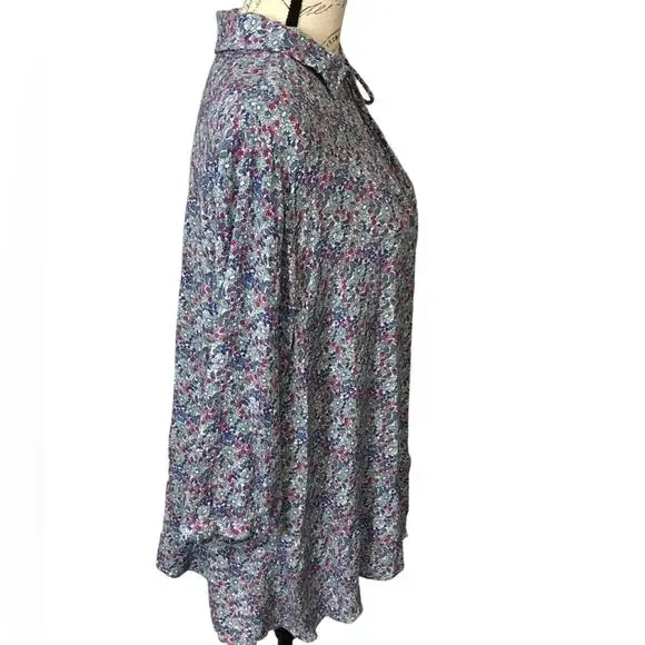 Vintage X America Elsie Women Medium Top Blouse Ditsy Floral Peplum Boho Spring - Picture 6 of 16